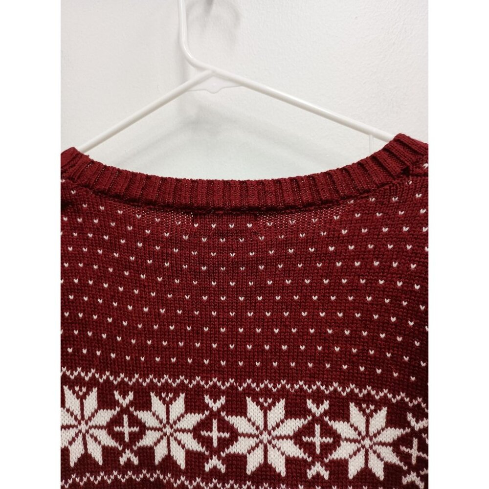 POL Womens Christmas Sweater‎ Size Large Red White Fair Isle Nordic Pullover - Picture 7 of 11